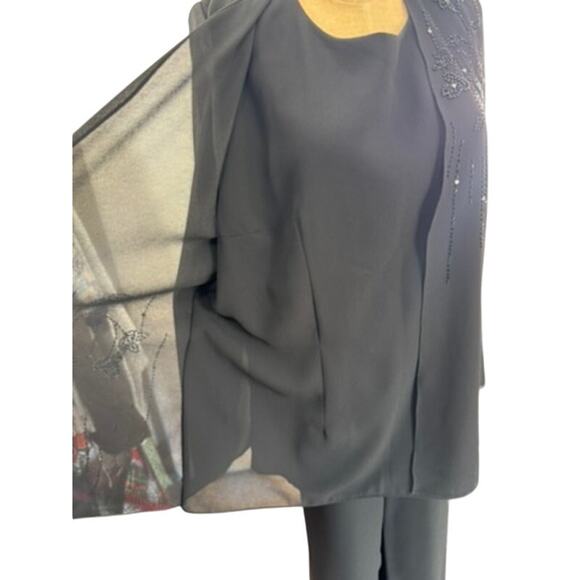 NWT! "DELA-JO"Deadstock 2 Pc. Set Beaded Lounge SZ 20w Grandmacore Sheer Overlay - Picture 6 of 16